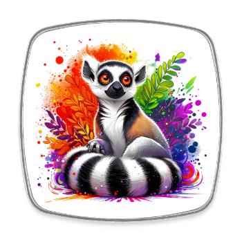 Lemur - Square fridge magnet - white - Front