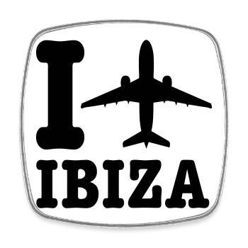 Ibiza Urlaub - Viereckiger Kühlschrankmagnet - Weiß - Vorne