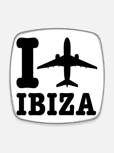 Vacances Ibiza - Magnet carré - blanc