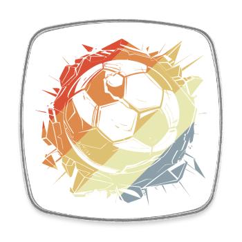 Vintage Fußball Grafik - Viereckiger Kühlschrankmagnet - Weiß - Vorne