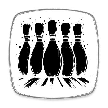 Bowling Sport - Viereckiger Kühlschrankmagnet - Weiß - Vorne