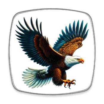 Adler - Viereckiger Kühlschrankmagnet - Weiß - Vorne