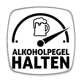 Alkoholpegel halten - Viereckiger Kühlschrankmagnet - Weiß - Vorne