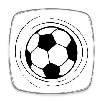 Fußball Line Art - Viereckiger Kühlschrankmagnet - Weiß - Vorne