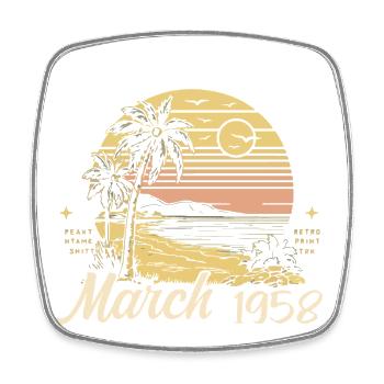 Anniversaire Mars 1958 - 67ème anniversaire - Mars 1958 - Magnet carré - blanc - Devant