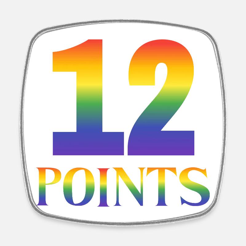 12 points Concours Eurovision de la chanson - Magnet carré - blanc
