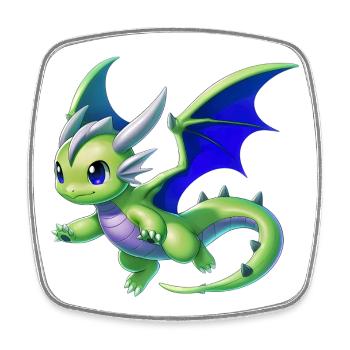 Dragon - Square fridge magnet - white - Front