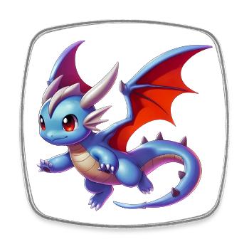 Dragon - Square fridge magnet - white - Front