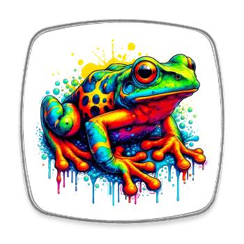 Grenouille - Magnet carré - blanc - Devant