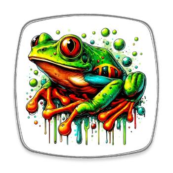 Frog - Square fridge magnet - white - Front
