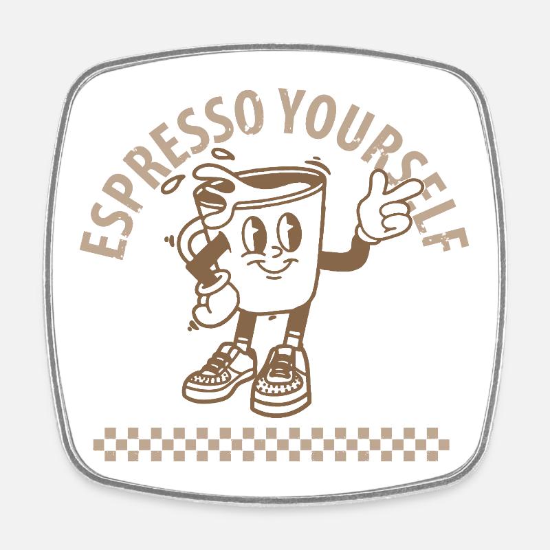 Espresso Yourself Café - Magnet carré - blanc
