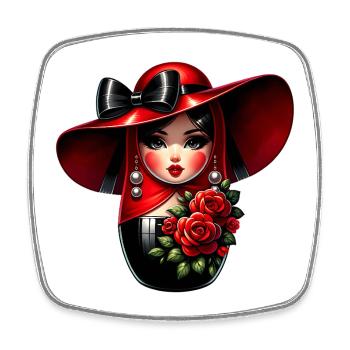 Russian Girl! Matryoshka Russian for Russians - Square fridge magnet - white - Front
