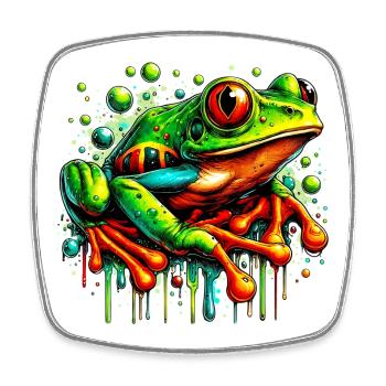 Frog - Square fridge magnet - white - Front