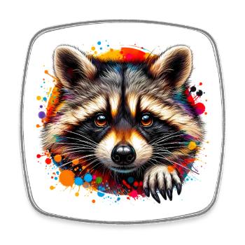 Raccoon - Square fridge magnet - white - Front
