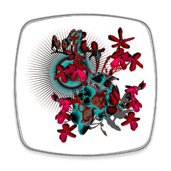 Fleurs de printemps rouge printemps motif - Magnet carré - blanc - Devant