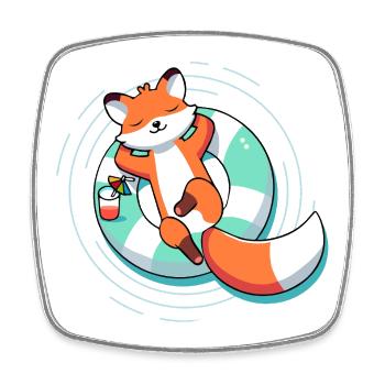 Entspannter Fuchs im Pool – Sommer & Leichtigkeit - Viereckiger Kühlschrankmagnet - Weiß - Vorne