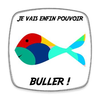 APRIL FOOL. FISH. SARDINE. ANNIVERSARY - Square fridge magnet - white - Front