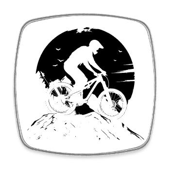 Mountainbiken - Viereckiger Kühlschrankmagnet - Weiß - Vorne