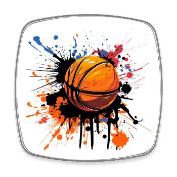 Basketball Ball Streetart - Viereckiger Kühlschrankmagnet - Weiß - Vorne