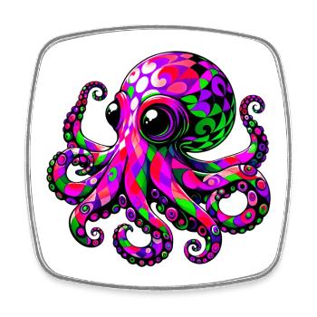 Octopus - Square fridge magnet - white - Front
