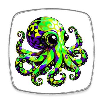 Octopus - Square fridge magnet - white - Front
