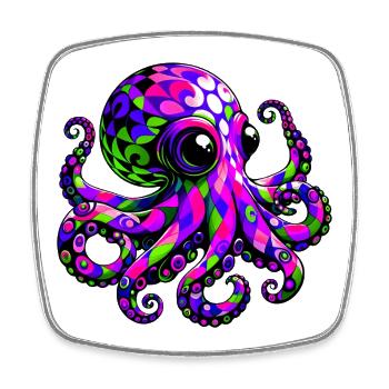 Octopus - Square fridge magnet - white - Front