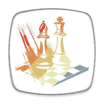 Vintage Schach - Viereckiger Kühlschrankmagnet - Weiß - Vorne