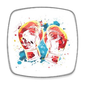 Boxing Gloves Street Art - Square fridge magnet - white - Front