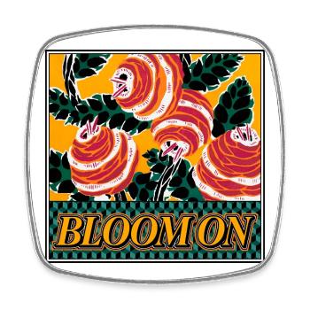 Bloom On - Déclaration florale rétro - Magnet carré - blanc - Devant