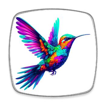 Hummingbird - Square fridge magnet - white - Front