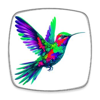 Hummingbird - Square fridge magnet - white - Front