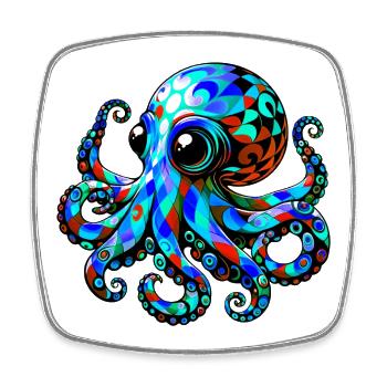Octopus - Square fridge magnet - white - Front