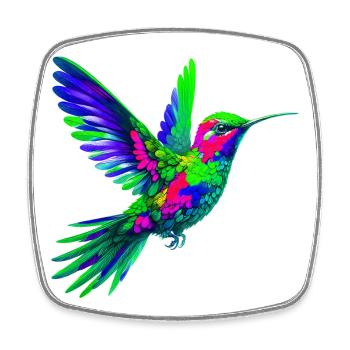 Colibri - Magnet carré - blanc - Devant