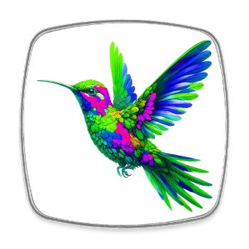 Kolibri - Viereckiger Kühlschrankmagnet - Weiß - Vorne
