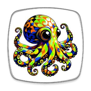 Octopus - Square fridge magnet - white - Front