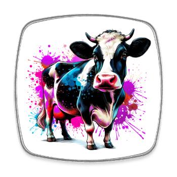 Vache - Magnet carré - blanc - Devant