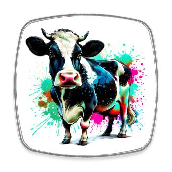 Vache - Magnet carré - blanc - Devant