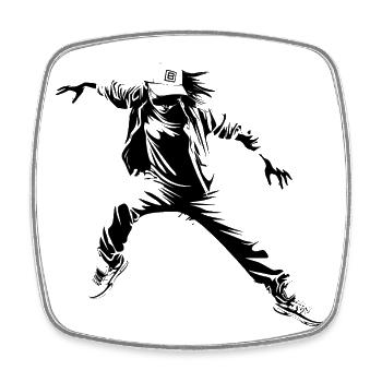 Breakdance - Viereckiger Kühlschrankmagnet - Weiß - Vorne