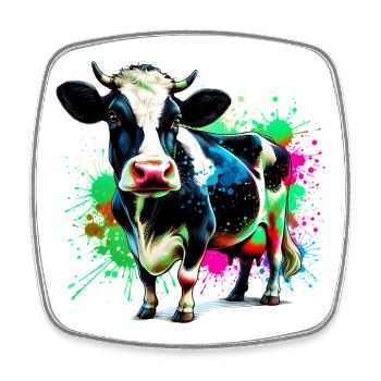 Vache - Magnet carré - blanc - Devant
