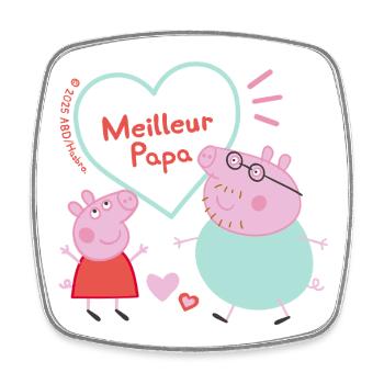 Peppa Pig Design Meilleur Papa - Square fridge magnet - white - Front