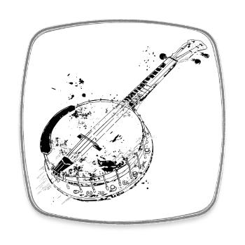 Banjo - Square fridge magnet - white - Front