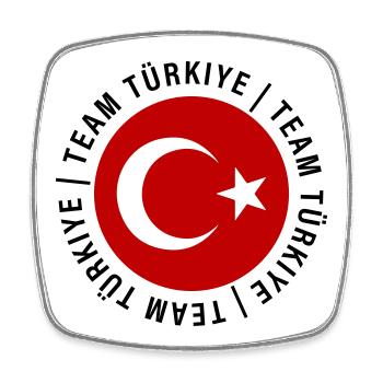 Team Turkey Flag Türkiye - Square fridge magnet - white - Front