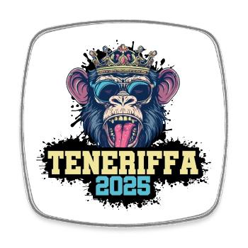 Teneriffa 2025 Affe - Viereckiger Kühlschrankmagnet - Weiß - Vorne