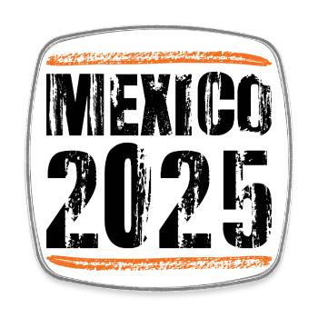 Mexiko 2025 Spruch - Viereckiger Kühlschrankmagnet - Weiß - Vorne