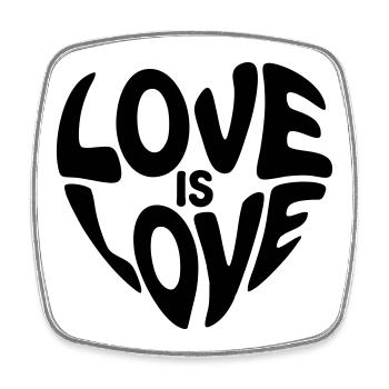 Liebe ist Liebesherz - Meaningful Pride Design - Viereckiger Kühlschrankmagnet - Weiß - Vorne
