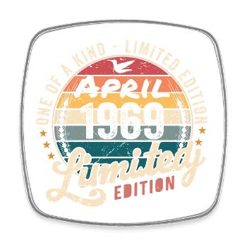 Avril 1969 Vintage Anniversaire Avril 1969 - Magnet carré - blanc - Devant