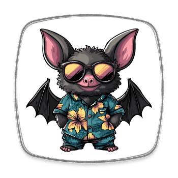 Chauve-souris Cool Été - Magnet carré - blanc - Devant