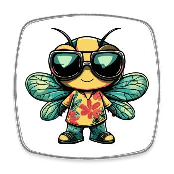 Libellule Cool Summer - Magnet carré - blanc - Devant