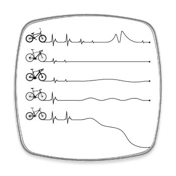 Minimalistische Fahrrad-Strichzeichnung auf Schwarz - Viereckiger Kühlschrankmagnet - Weiß - Vorne
