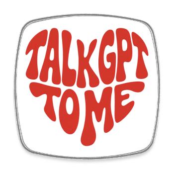 Talk GPT To Me - Forme de coeur - Design des années 70 - Magnet carré - blanc - Devant